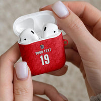 Custom World Football 2026 England AirPods Case Three Lions Monogram Red Glory