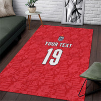Custom World Football 2026 England Area Rug Three Lions Monogram Red Glory