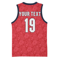 Custom World Football 2026 England Basketball Jersey Three Lions Monogram Red Glory