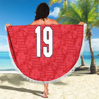 Custom World Football 2026 England Beach Blanket Three Lions Monogram Red Glory