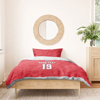Custom World Football 2026 England Bedding Set Three Lions Monogram Red Glory