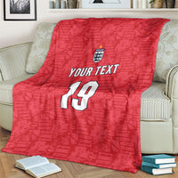 Custom World Football 2026 England Blanket Three Lions Monogram Red Glory