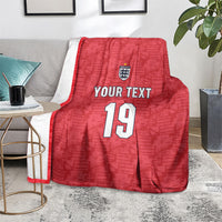 Custom World Football 2026 England Blanket Three Lions Monogram Red Glory