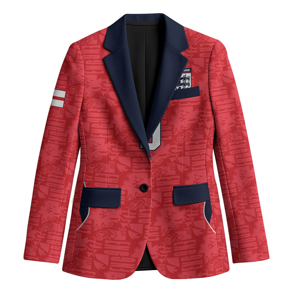 Custom World Football 2026 England Blazer Three Lions Monogram Red Glory