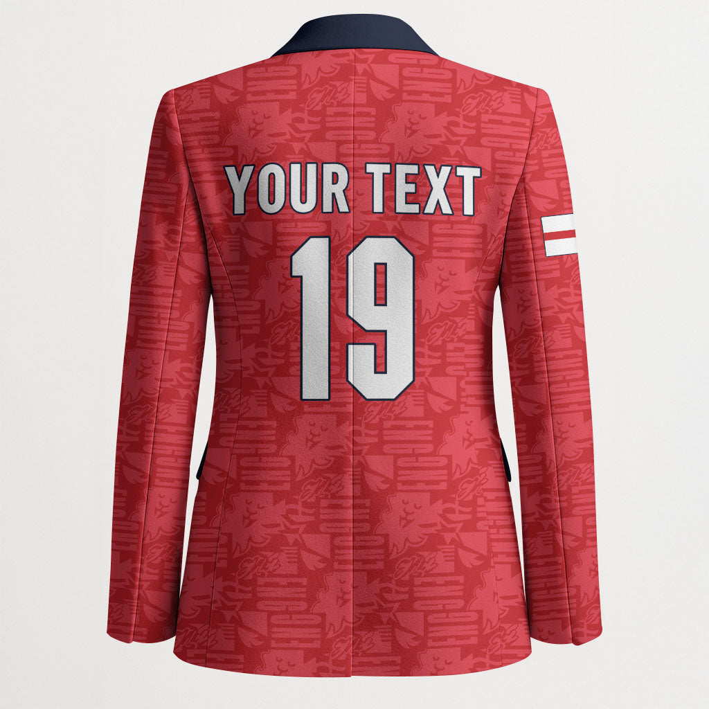 Custom World Football 2026 England Blazer Three Lions Monogram Red Glory