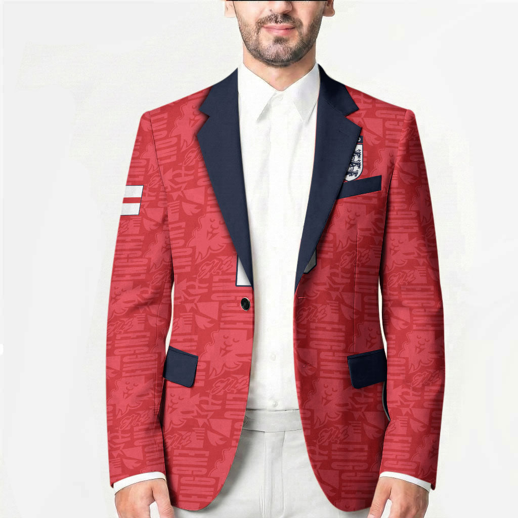Custom World Football 2026 England Blazer Three Lions Monogram Red Glory