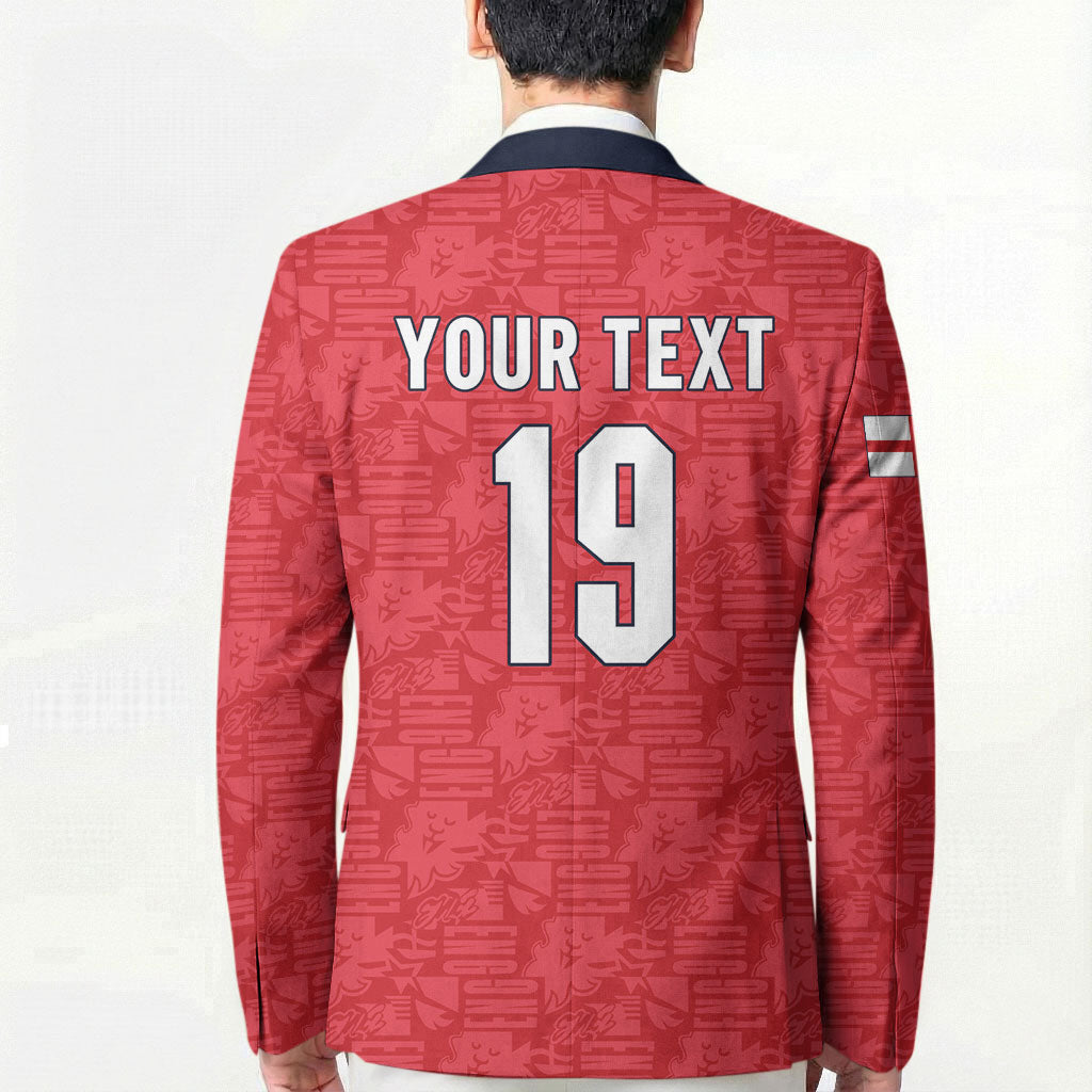 Custom World Football 2026 England Blazer Three Lions Monogram Red Glory
