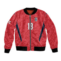 Custom World Football 2026 England Bomber Jacket Three Lions Monogram Red Glory