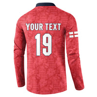 Custom World Football 2026 England Button Sweatshirt Three Lions Monogram Red Glory