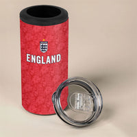 Custom World Football 2026 England 4 in 1 Can Cooler Tumbler Three Lions Monogram Red Glory
