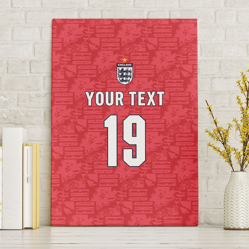 Custom World Football 2026 England Canvas Wall Art Three Lions Monogram Red Glory