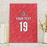 Custom World Football 2026 England Canvas Wall Art Three Lions Monogram Red Glory
