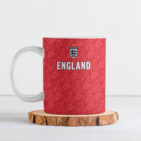 Custom World Football 2026 England Ceramic Mug Three Lions Monogram Red Glory