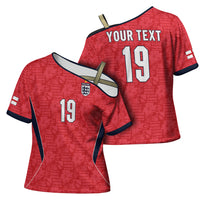 Custom World Football 2026 England Cross Shoulder Shirt Three Lions Monogram Red Glory