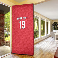 Custom World Football 2026 England Door Cover Three Lions Monogram Red Glory