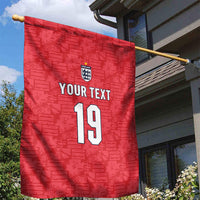 Custom World Football 2026 England Garden Flag Three Lions Monogram Red Glory