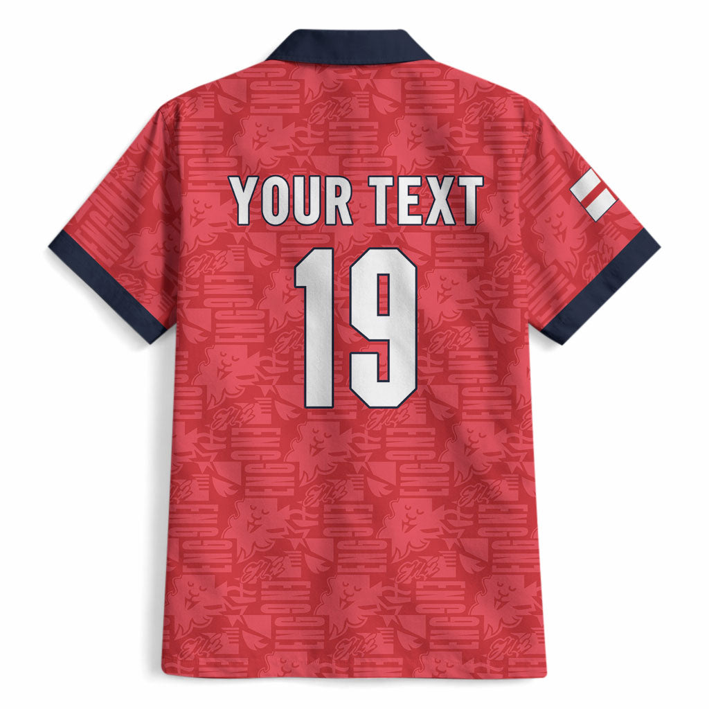 Custom World Football 2026 England Hawaiian Shirt Three Lions Monogram Red Glory
