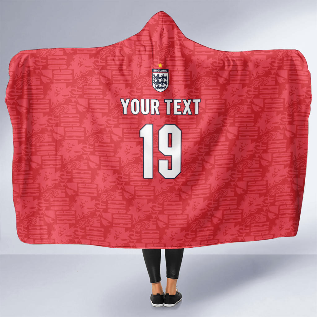 Custom World Football 2026 England Hooded Blanket Three Lions Monogram Red Glory