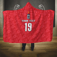 Custom World Football 2026 England Hooded Blanket Three Lions Monogram Red Glory