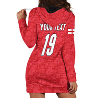 Custom World Football 2026 England Hoodie Dress Three Lions Monogram Red Glory