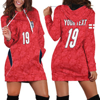 Custom World Football 2026 England Hoodie Dress Three Lions Monogram Red Glory