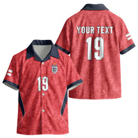 Custom World Football 2026 England Kid Hawaiian Shirt Three Lions Monogram Red Glory