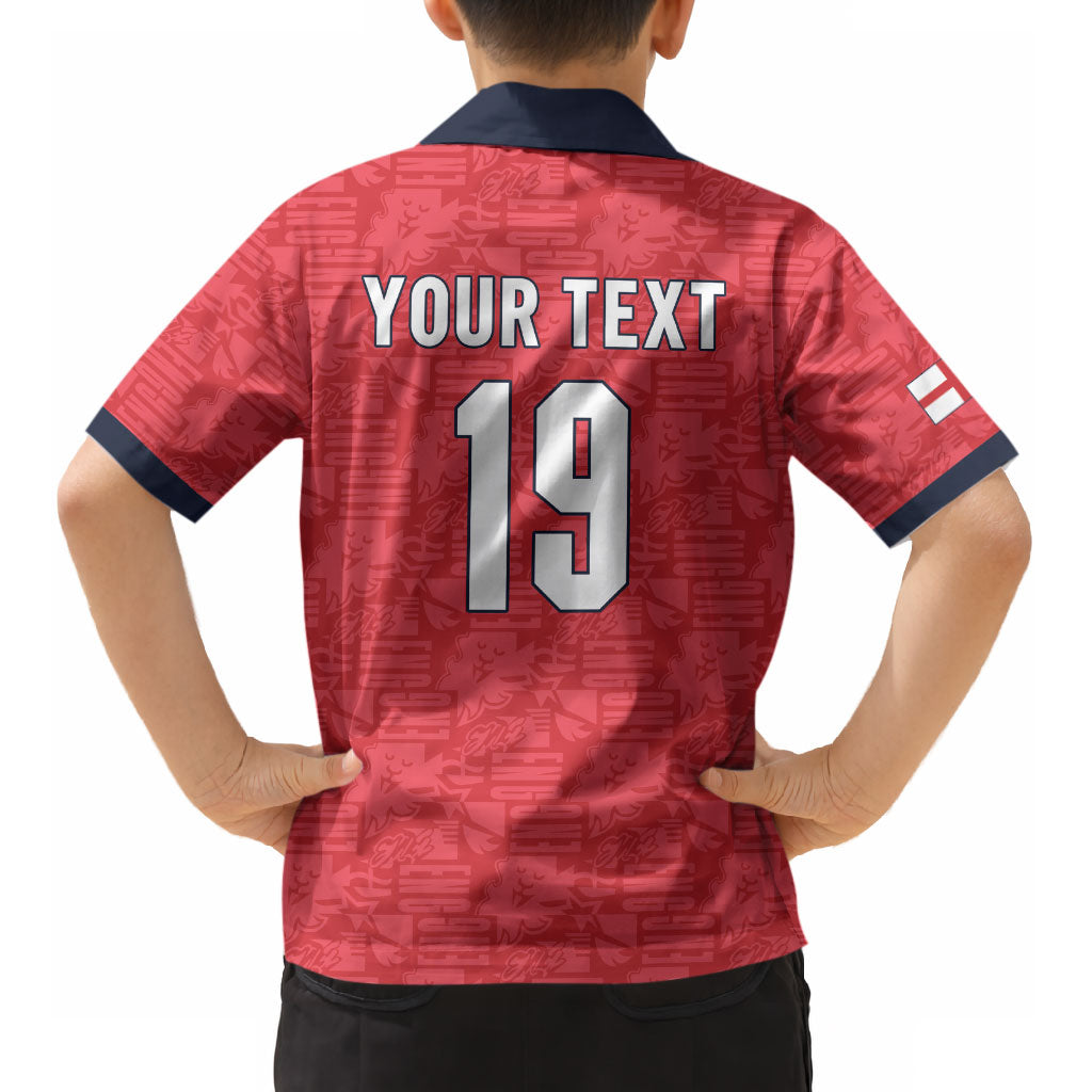 Custom World Football 2026 England Kid Hawaiian Shirt Three Lions Monogram Red Glory