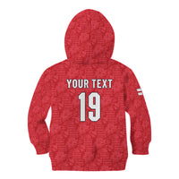Custom World Football 2026 England Kid Hoodie Three Lions Monogram Red Glory
