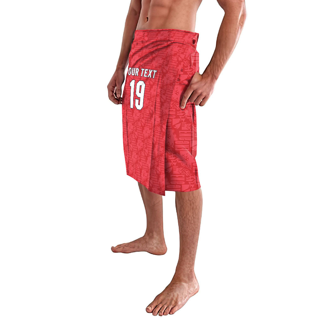 Custom World Football 2026 England Lavalava Three Lions Monogram Red Glory