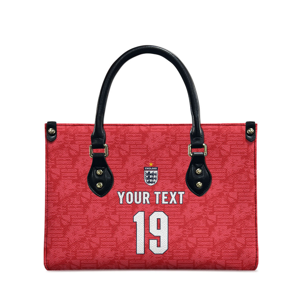 Custom World Football 2026 England Leather Bag Three Lions Monogram Red Glory