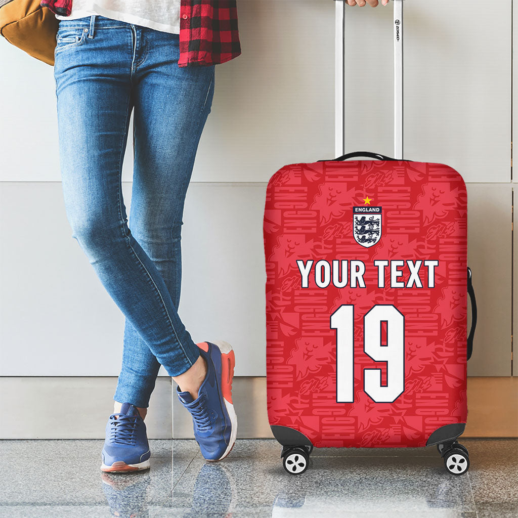 Custom World Football 2026 England Luggage Cover Three Lions Monogram Red Glory