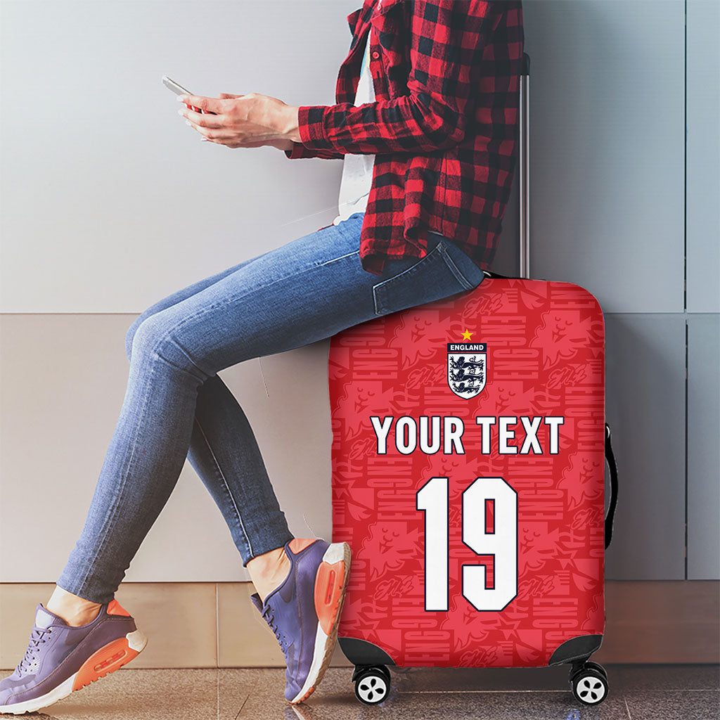 Custom World Football 2026 England Luggage Cover Three Lions Monogram Red Glory