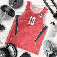 Custom World Football 2026 England Men Tank Top Three Lions Monogram Red Glory
