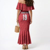 Custom World Football 2026 England Mermaid Dress Three Lions Monogram Red Glory