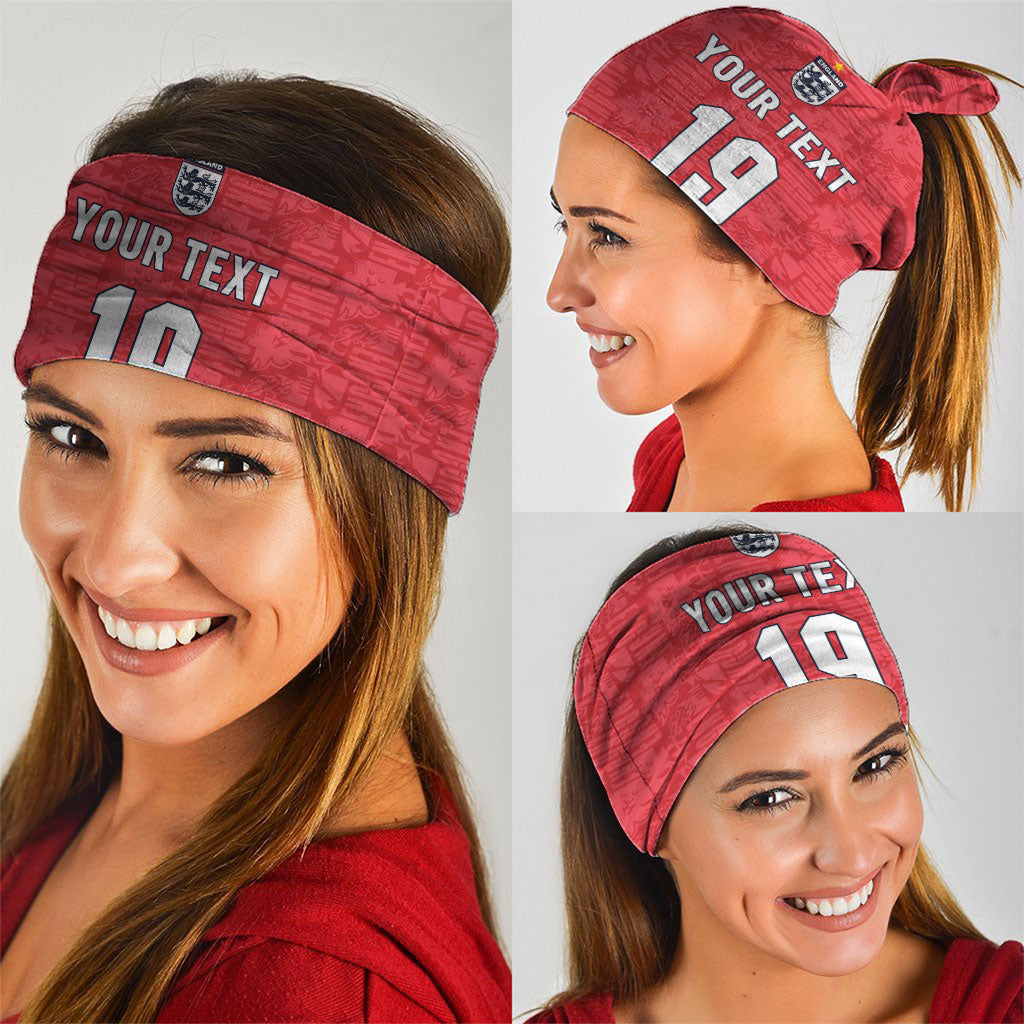 Custom World Football 2026 England Neck Gaiter Three Lions Monogram Red Glory