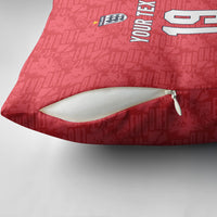 Custom World Football 2026 England Pillow Cover Three Lions Monogram Red Glory