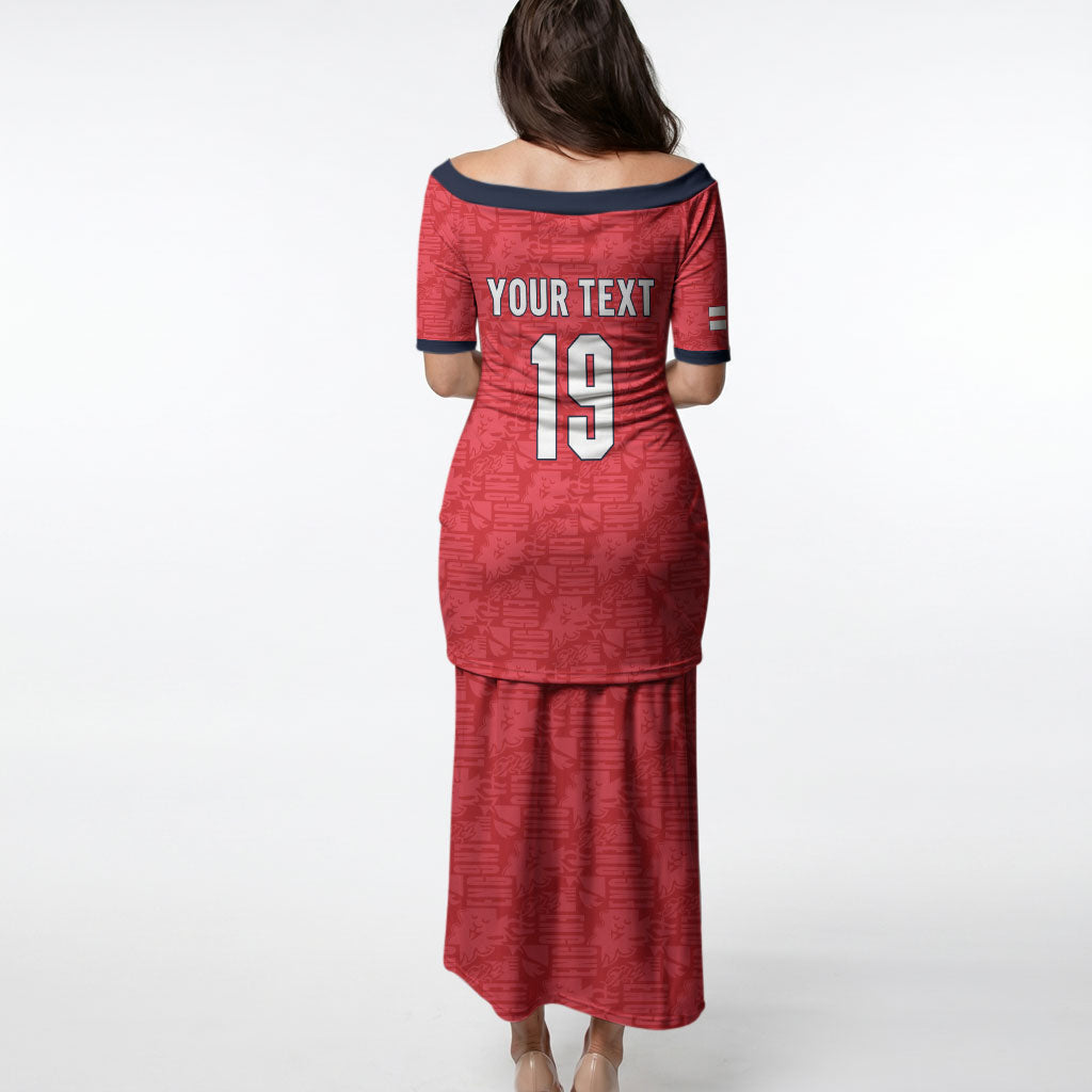 Custom World Football 2026 England Puletasi Three Lions Monogram Red Glory