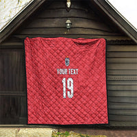 Custom World Football 2026 England Quilt Three Lions Monogram Red Glory