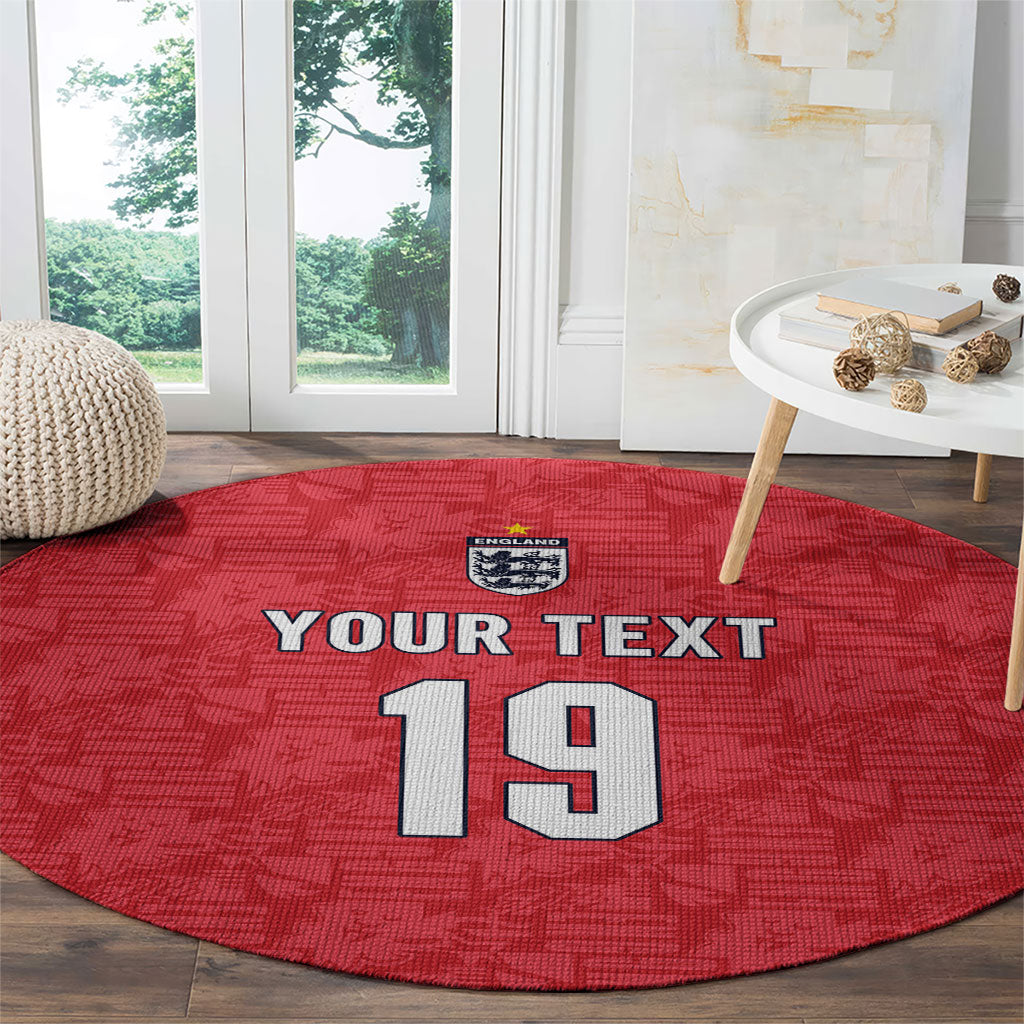 Custom World Football 2026 England Round Carpet Three Lions Monogram Red Glory
