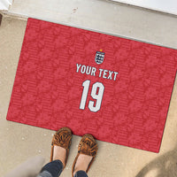 Custom World Football 2026 England Rubber Doormat Three Lions Monogram Red Glory