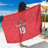 Custom World Football 2026 England Sarong Three Lions Monogram Red Glory