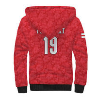 Custom World Football 2026 England Sherpa Hoodie Three Lions Monogram Red Glory