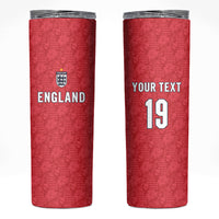 Custom World Football 2026 England Skinny Tumbler Three Lions Monogram Red Glory