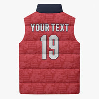 Custom World Football 2026 England Sleeveless Puffer Jacket Three Lions Monogram Red Glory