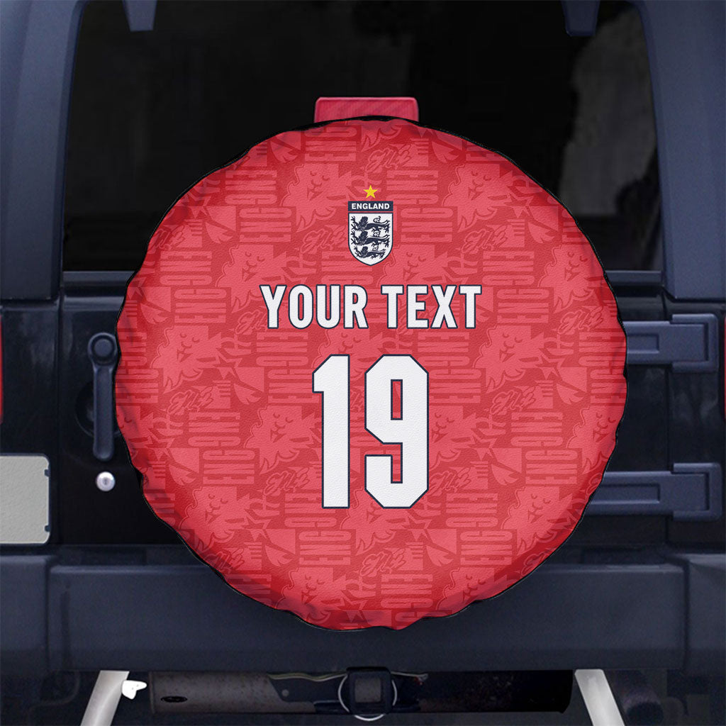 Custom World Football 2026 England Spare Tire Cover Three Lions Monogram Red Glory