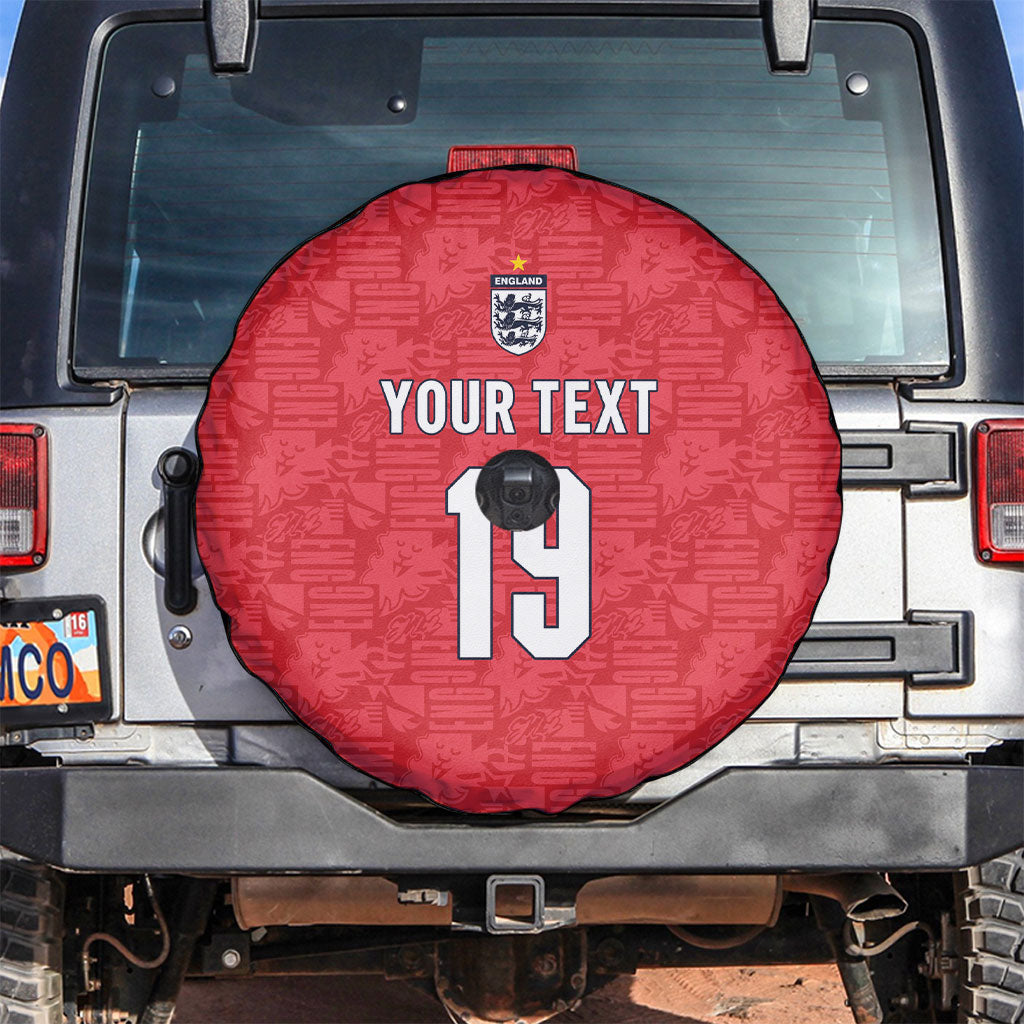 Custom World Football 2026 England Spare Tire Cover Three Lions Monogram Red Glory
