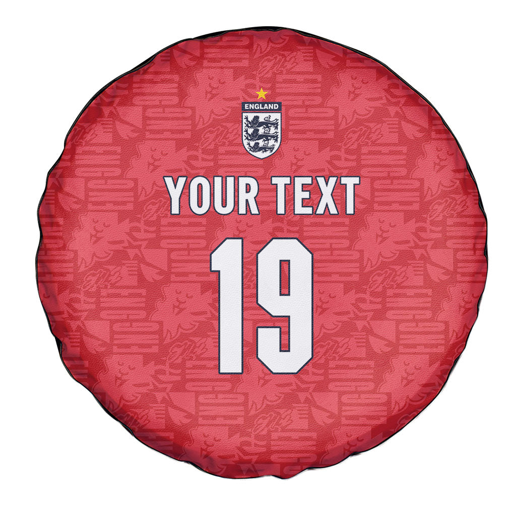 Custom World Football 2026 England Spare Tire Cover Three Lions Monogram Red Glory