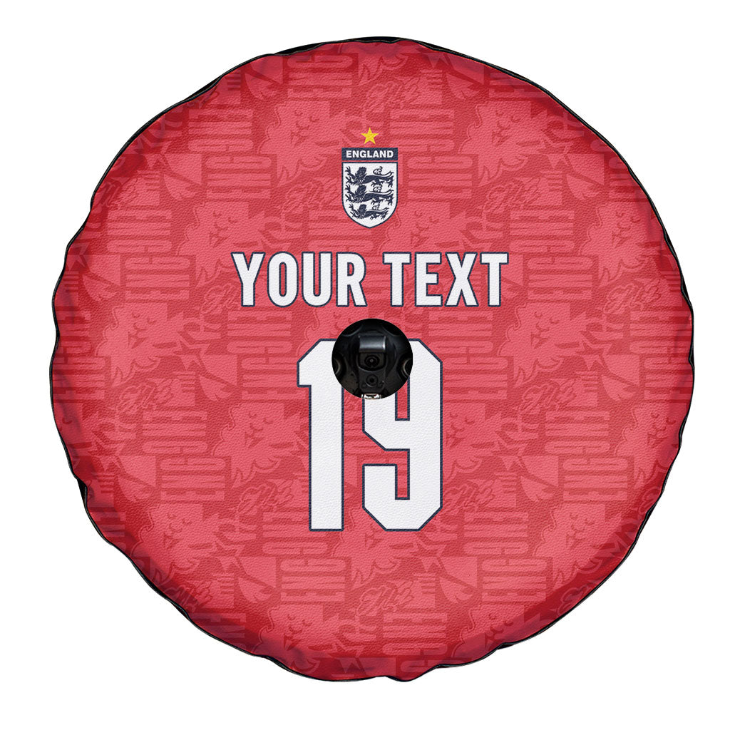 Custom World Football 2026 England Spare Tire Cover Three Lions Monogram Red Glory