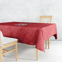 Custom World Football 2026 England Tablecloth Three Lions Monogram Red Glory