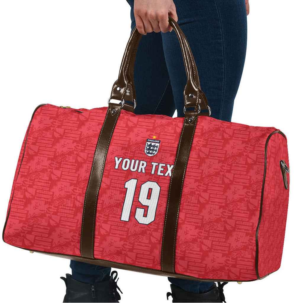 Custom World Football 2026 England Travel Bag Three Lions Monogram Red Glory